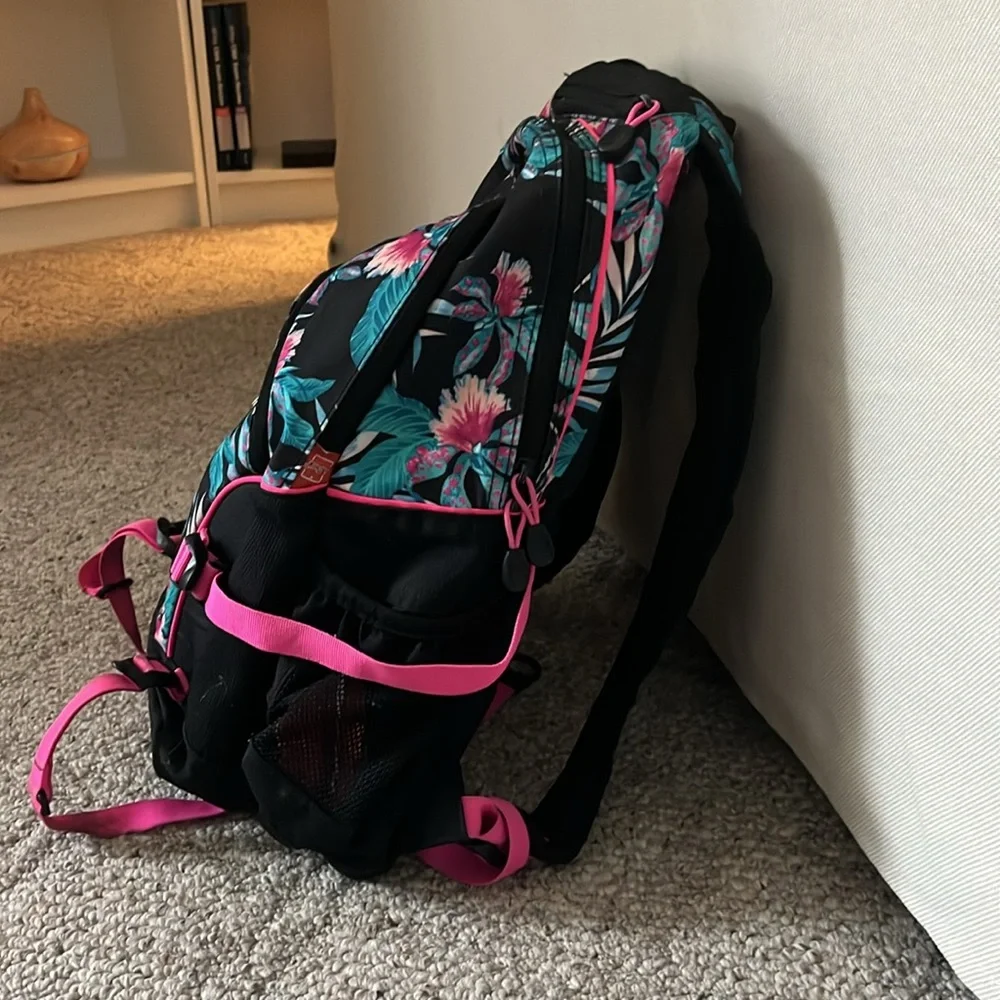 Bright Floral Backpack - Girls / Boys / Kids - 3 large compartments